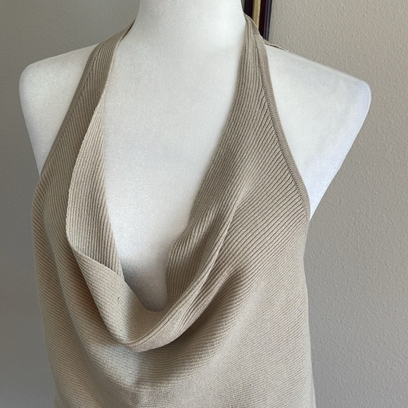 New Cream Halter Neck Top Size L - Picture 2 of 5